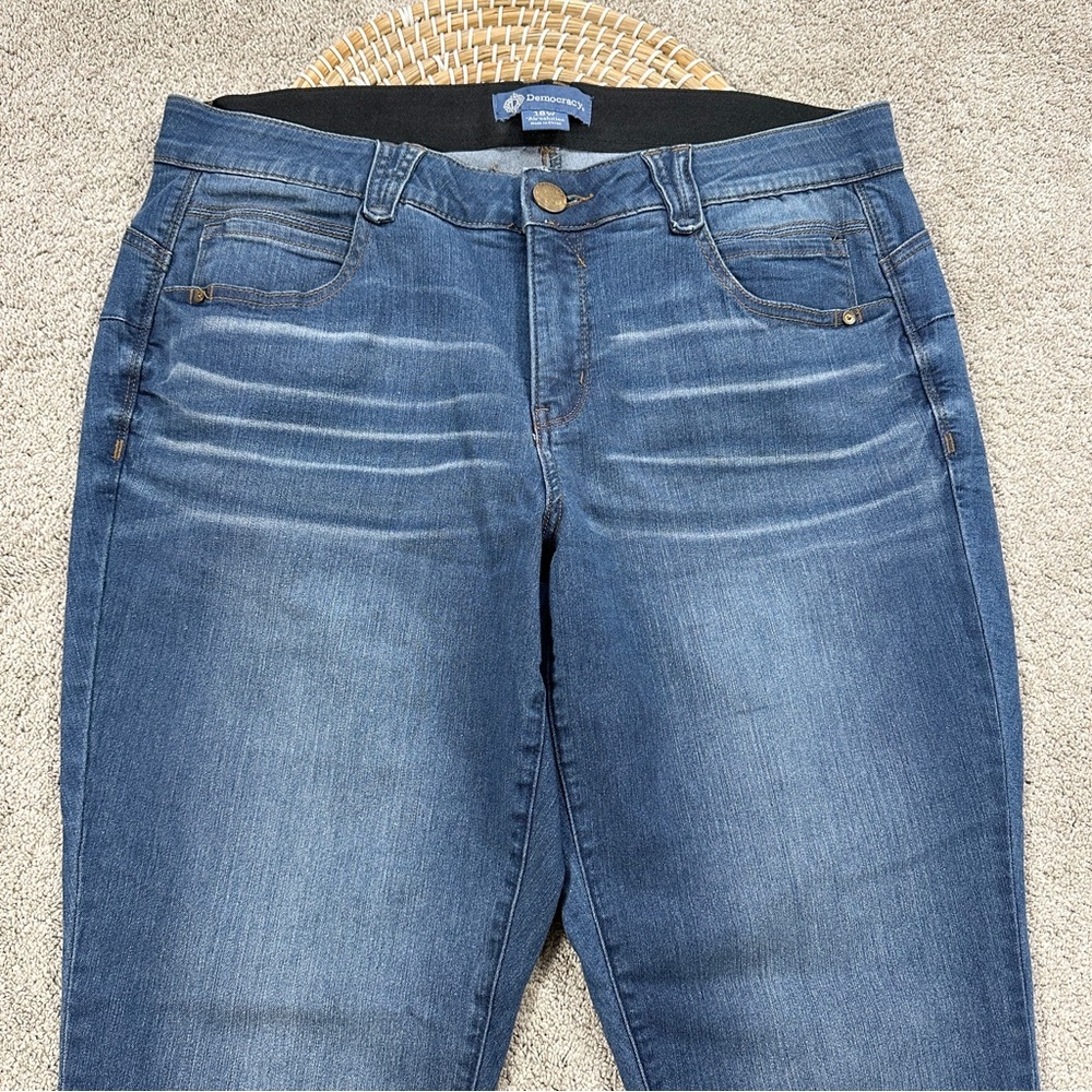 Democracy Women’s Ab Solution Booty Lift Blue Plus Jeggings Jeans Blue Denim 18W - Picture 4 of 15
